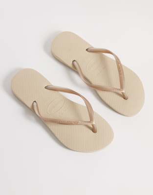 Havaianas - Schmale Zehenstegsandalen in Goldton-Goldfarben