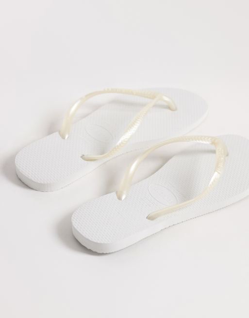 Havaianas – Schmale Zehenstegsandalen in Weiß, 4 von 4