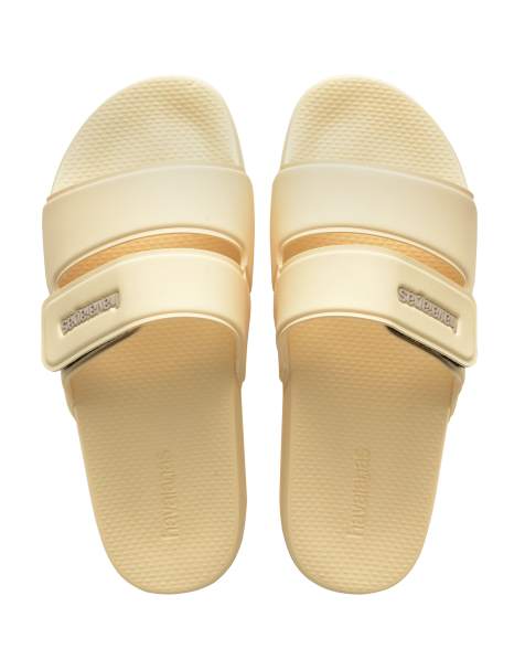 Havaianas - Sliders color crema con doppia fascetta - view 1