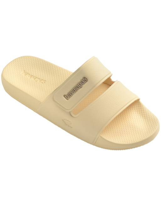 Havaianas - Sliders color crema con doppia fascetta, 3 di 4