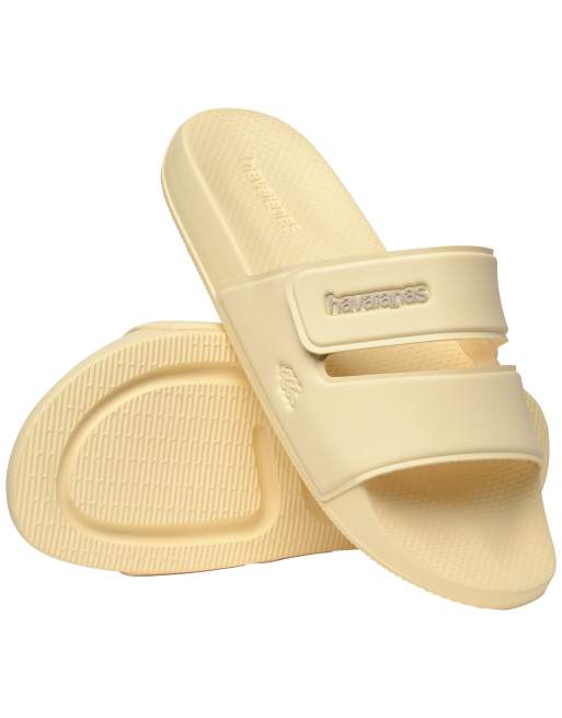 Havaianas - Sliders color crema con doppia fascetta, 4 di 4