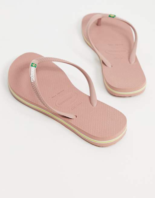 Havaianas slim brazil flip flops in rose