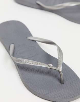 silver havaianas with crystal