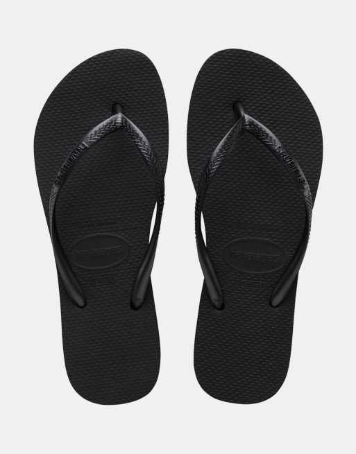 Havaianas slim flatform flip flops in black