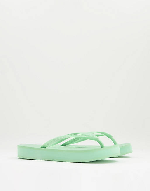 Shoes Flip Flops/Havaianas slim flatform flip flops in green 