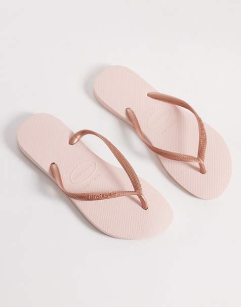 Havaianas slim flip flops in ballet rose - view 1