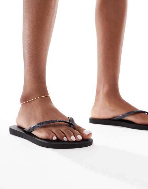 Havaianas slim flip flops in black