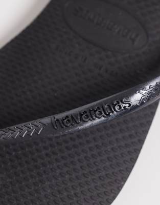 Havaianas Slim Crystal-embellished Rubber Flip-flops In Black