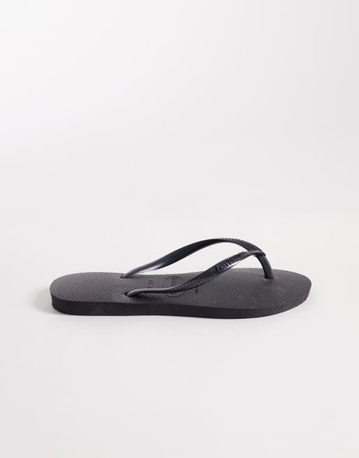 Havaianas slim flip flops in black, 3 of 4