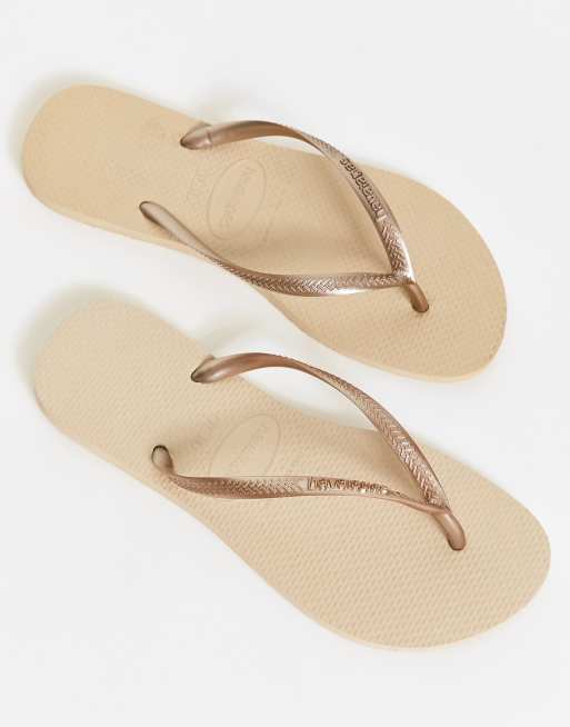 Slim store gold havaianas