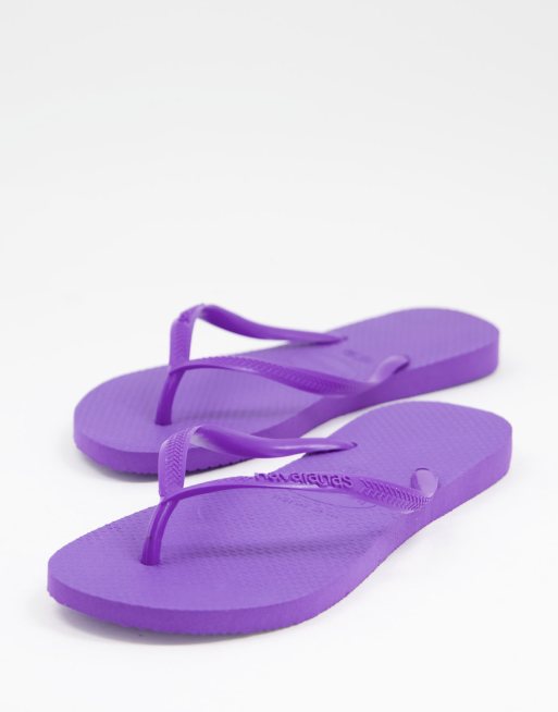 Purple store flip flops