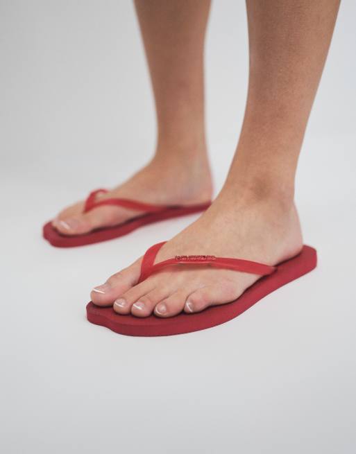 Havaianas slim flip flops in red, 4 of 7
