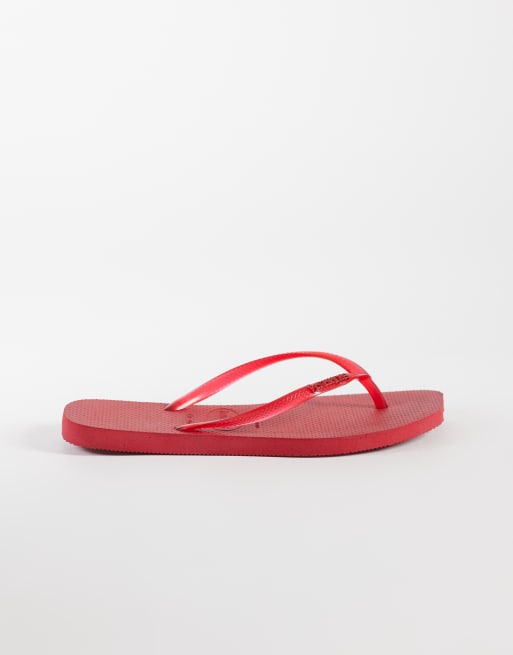 Havaianas slim flip flops in red, 6 of 7