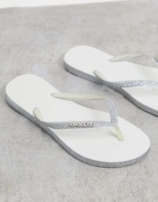 silver havaianas flip flops