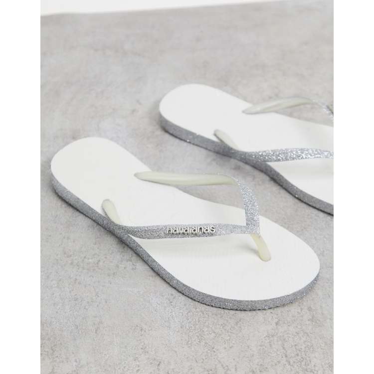 Havaianas silver flip discount flops