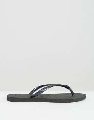 Havaianas slim flip flops in silver ASOS