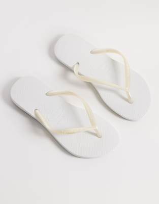 Havaianas slim flip flops in white