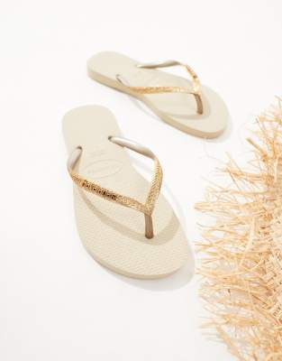 HAVAIANAS SLIM GLITTER FLIP FLOPS 