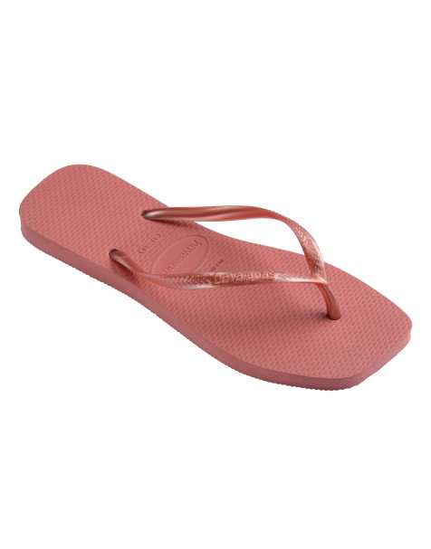 Havaianas slim klapki z kwadratowymi noskami w kolorze clay - view 1