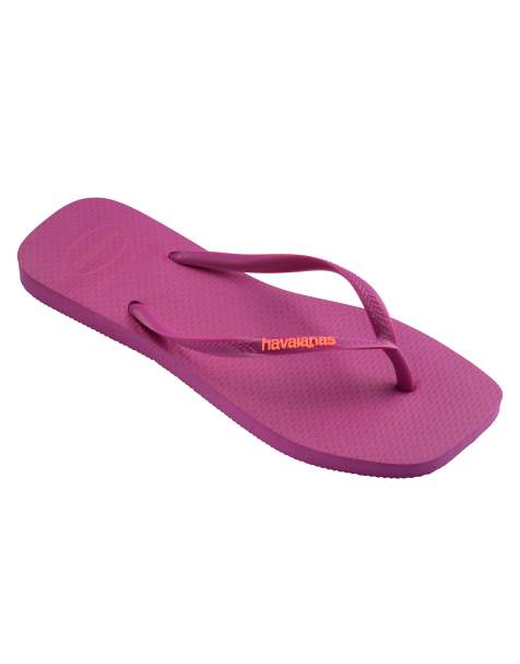 Havaianas slim klapki z kwadratowymi noskami w kolorze różowym - view 1