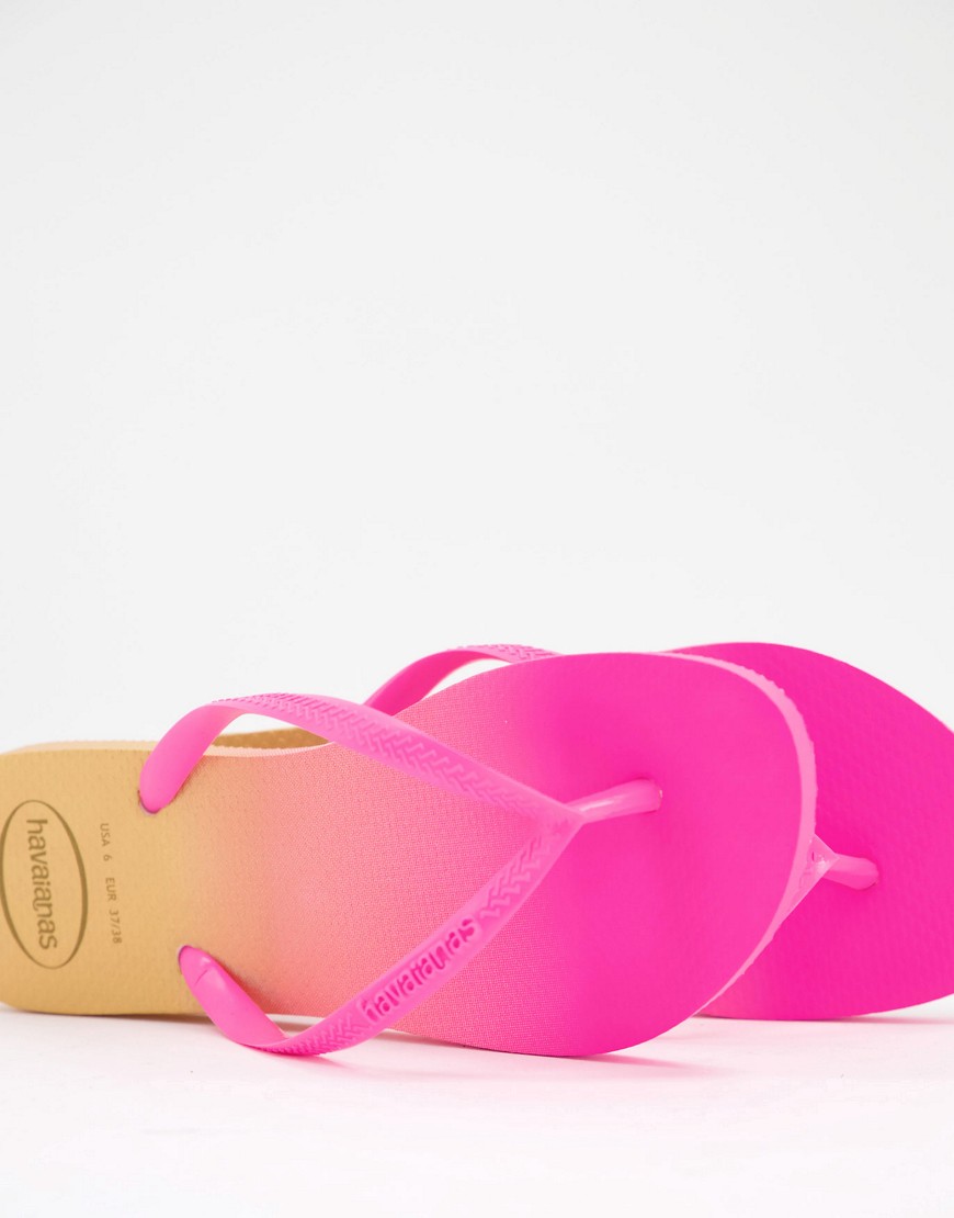 Havaianas - Slim - Klipklappere med pink og guldfarvet ombre-effekt-Lyserød