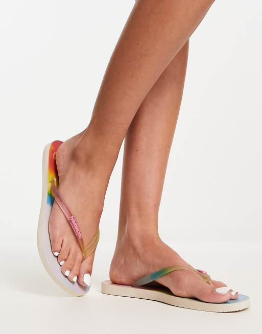 Cheap rainbow cheap flip flops