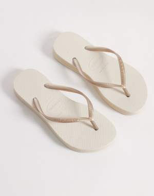 Havaianas slim platform flip flops in beige