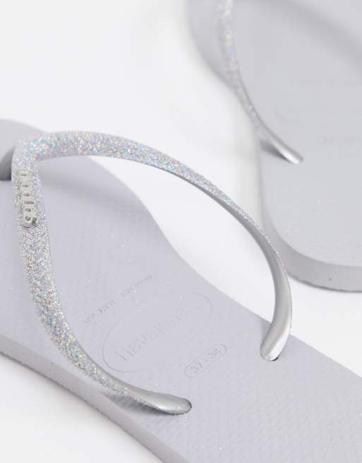 Havaianas grey slim glitter on sale sandals