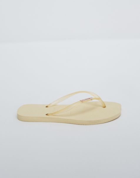 Havaianas slim split toe flip flops in yellow - view 1