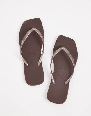 Havaianas Slim Square Toe Flip Flops In Multi