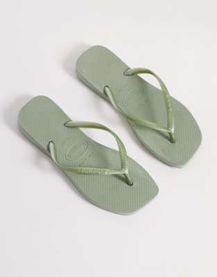 Havaianas Slim Square Toe Flip Flops In Green