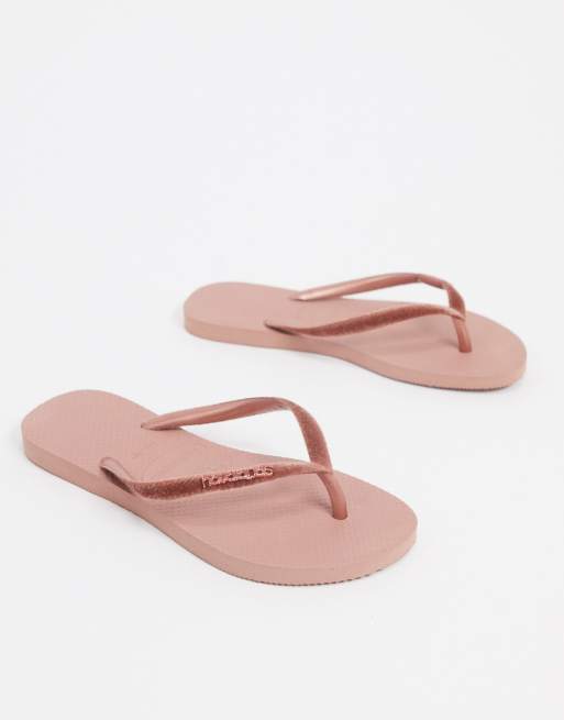 Havaianas slim velvet flip flops in rose ASOS