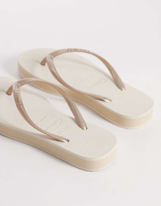 Havaianas - Smalle beige flatform-klipklappere, 4 af 4