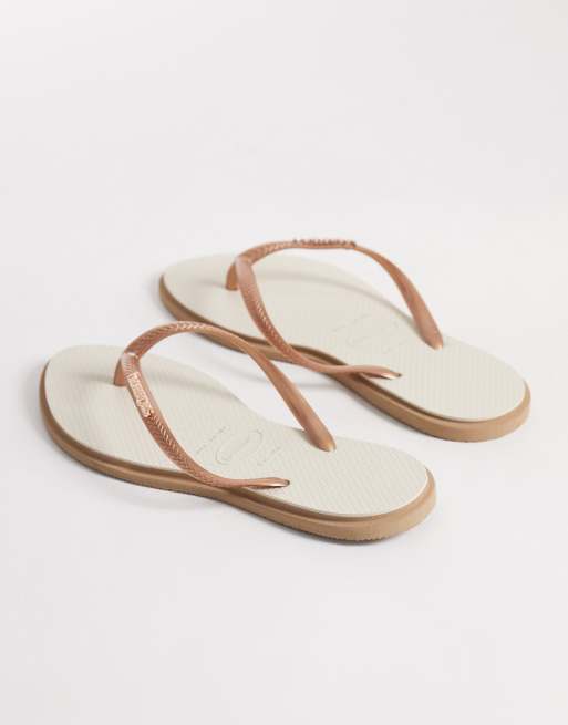 Havaianas - Smalle puntige teenslippers in roségoud, 4 van 4
