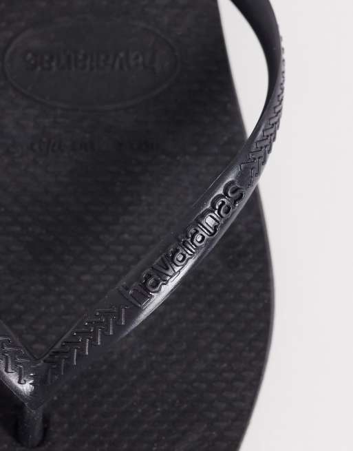 Havaianas - Smalle sorte klipklappere med firkantet tå, 2 af 4