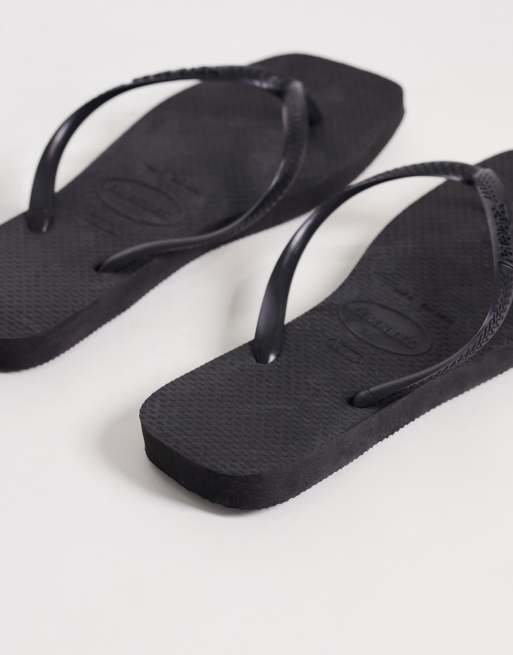 Havaianas - Smalle sorte klipklappere med firkantet tå, 4 af 4