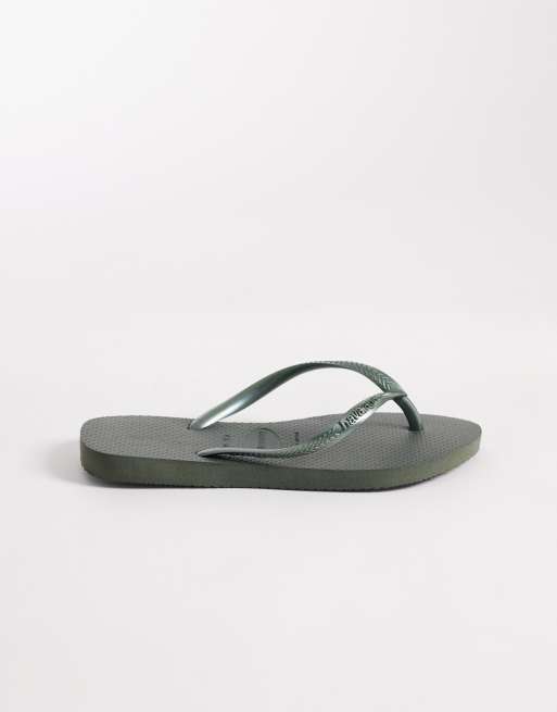 Havaianas - Smalle teenslippers in olijfgroen, 3 van 4