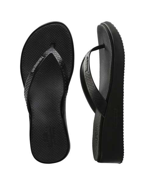 Havaianas - Sorte klipklappere med høj flatfrom-sål - view 1