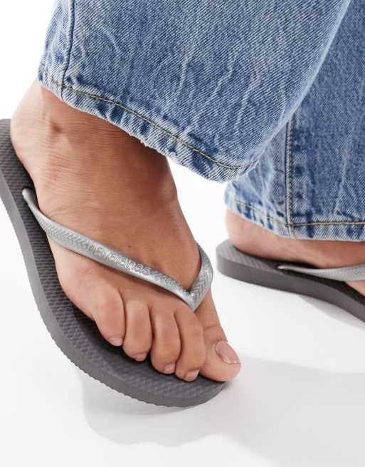 Havaianas – Stålgrå, smala flip flops, 3 av 4