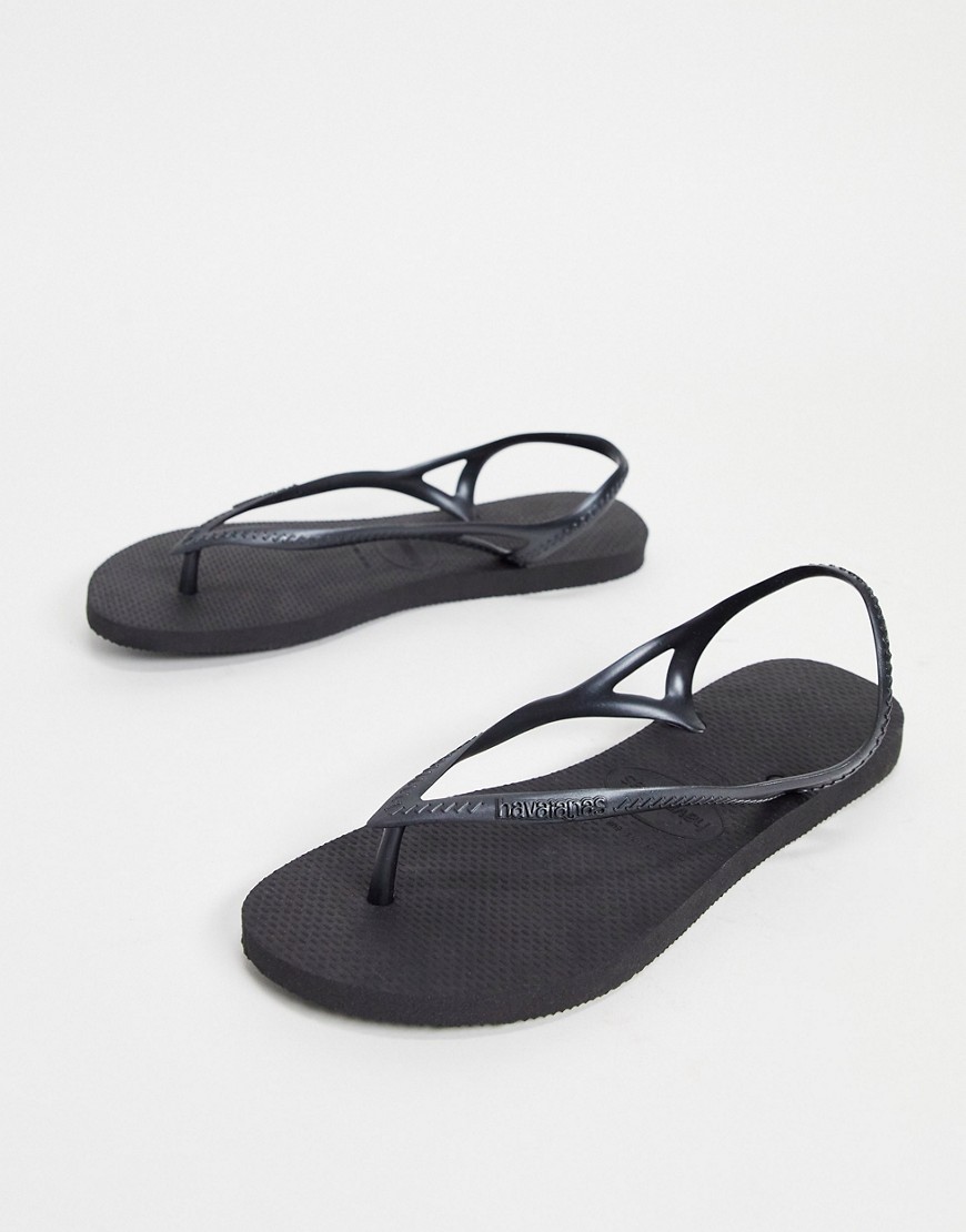 Havaianas – Sunny II – Svarta platta sandaler-Svart/a