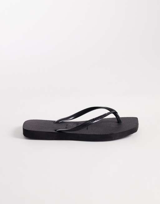 Havaianas – Svarta, smala flip flops med fyrkantig tå, 3 av 4