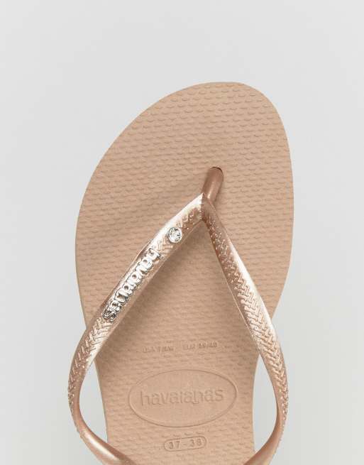 Havaianas - Teenslippers met metalen logo en sierkristal, 3 van 4