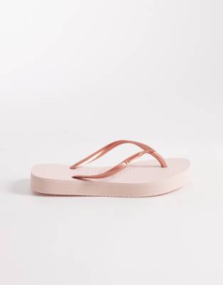 Tongs à fine semelle plateforme - Rose 37-38