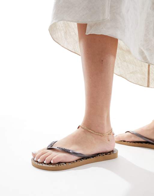 Havaianas - Tongs fines à imprimé animal - Marron, 3 de 4