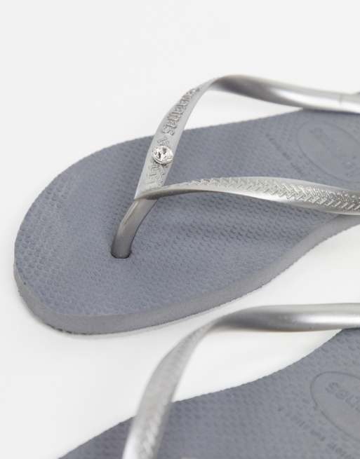 Havaianas - Tongs fines à strass - Argenté, 3 de 4