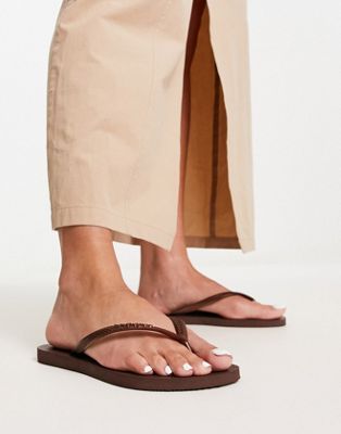 Havaianas Slim flip flops in metallic brown - ASOS Price Checker