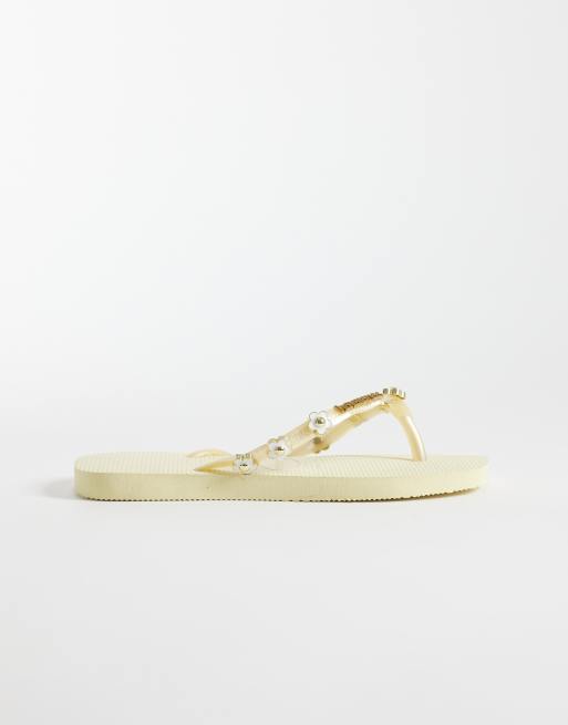Havaianas - Tongs ornementées à bout carré - Crème, 2 de 4