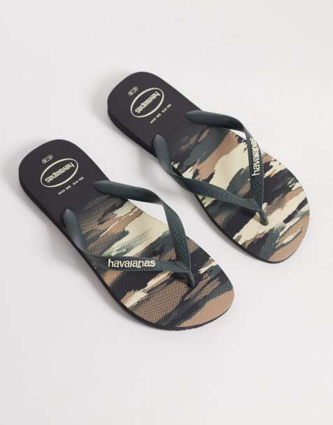 Havaianas top camo flip flops in green - view 1