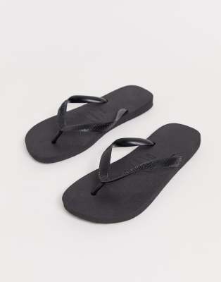 havaianas top black flip flops