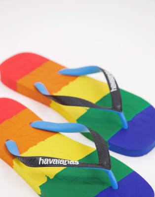 havaianas rainbow flip flops